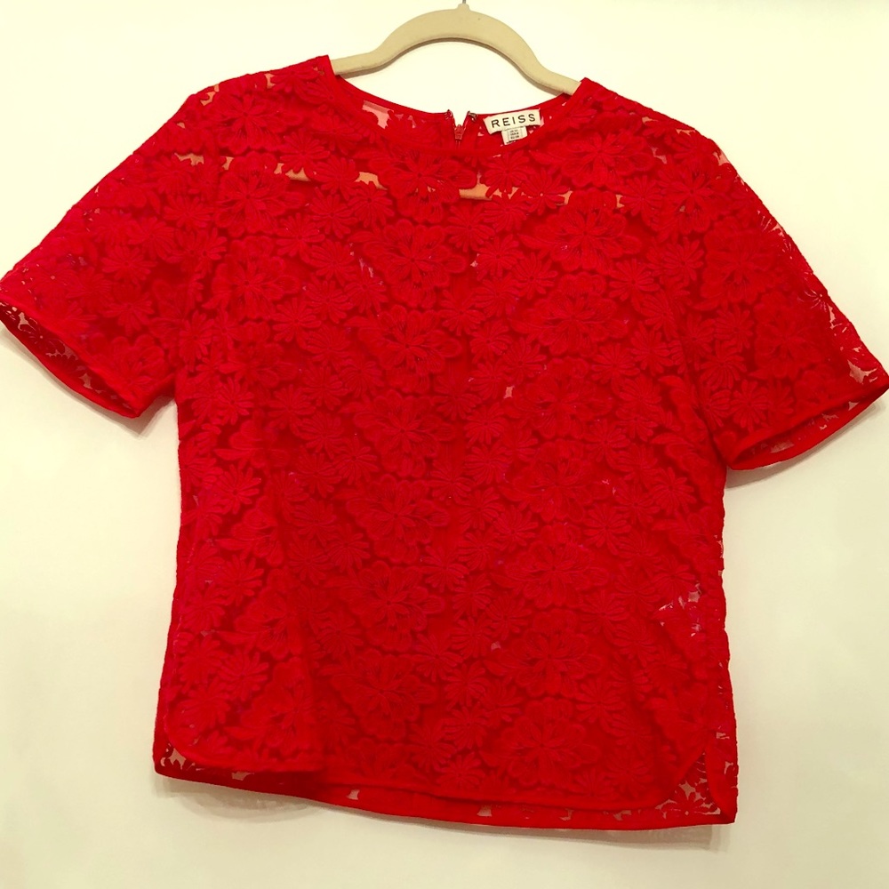 Reiss floral lace top